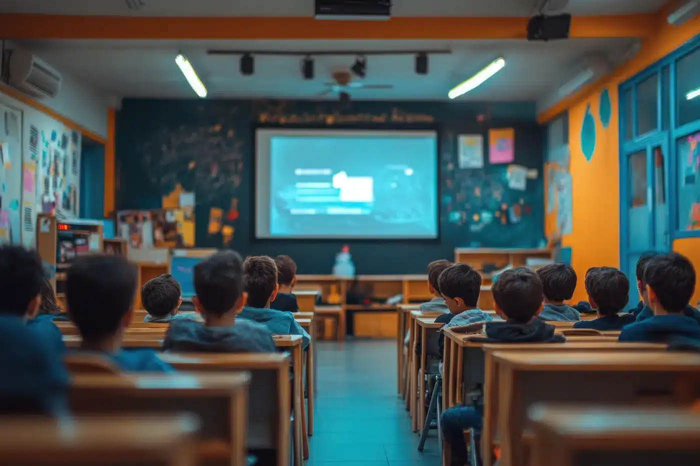 Giovani studenti di Pavia usano computer in aula