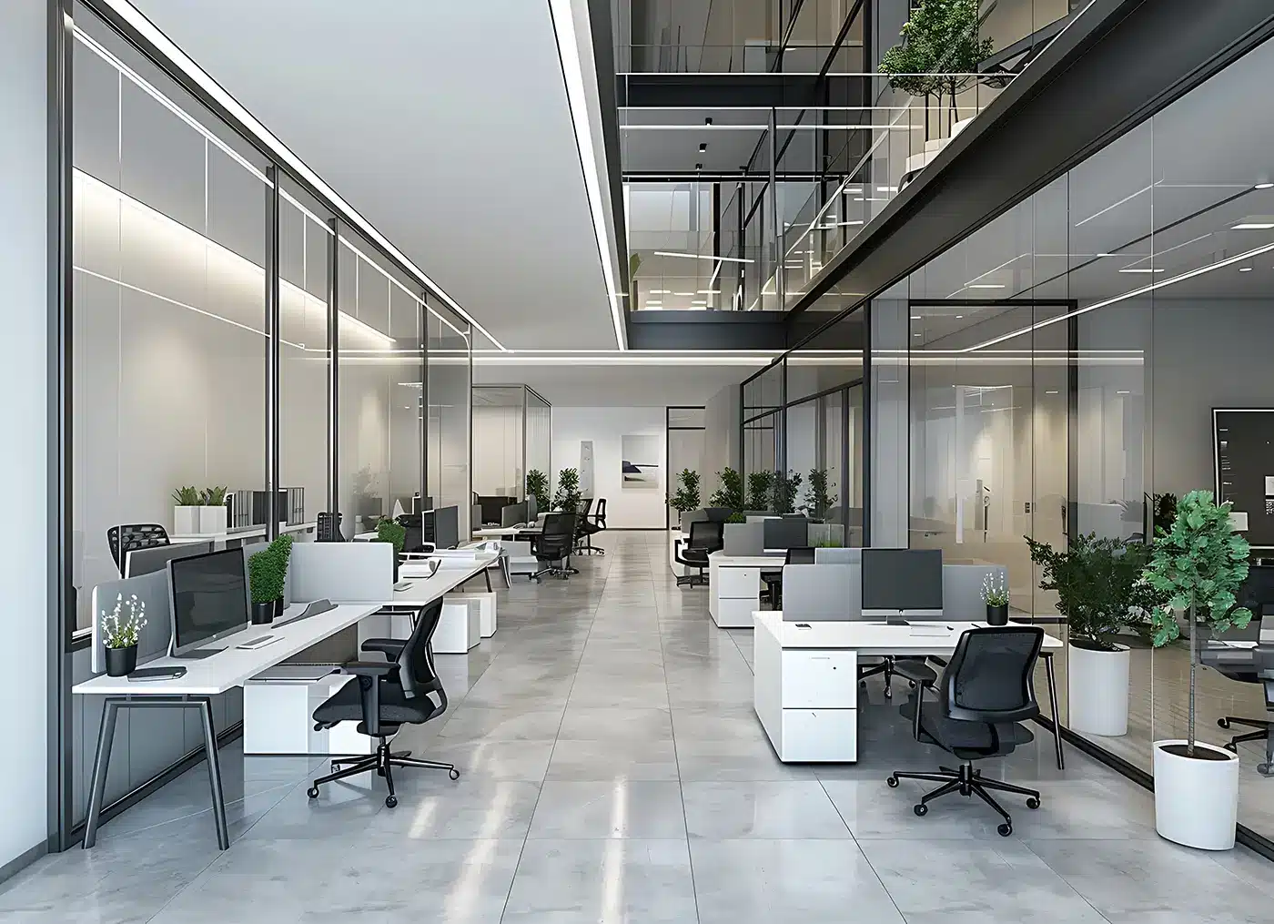 Ufficio operativo con piante e sedie ergonomiche